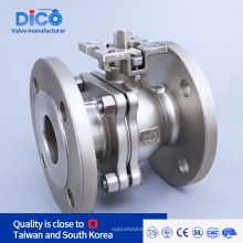 Válvula de bola de brida de acero inoxidable DIN Pn16 ISO5211